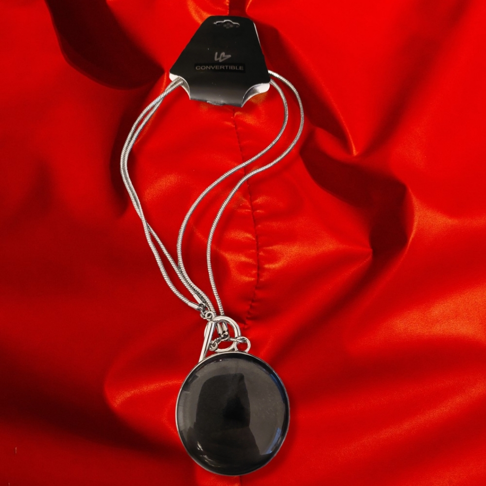 Lane Bryant Convertable Onyx Sphere Necklace